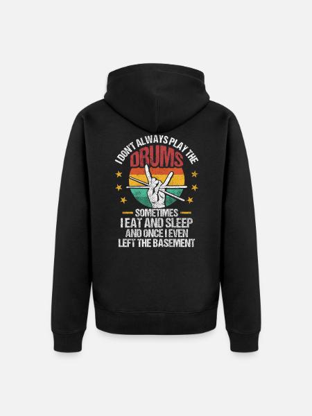 Drums Drumsticks Drummers - Unisex Premium Organic Zip Hoodie - black