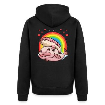 Ceinture Mulch Rainbow Blobfish Kawaii - Veste à capuche bio Premium Unisexe - noir - Dos - Nico (187cm)