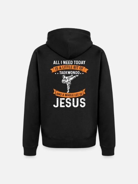 Jesus Sport God Christ Taekwondo Tae kwon do - Unisex Premium Organic Zip Hoodie - black