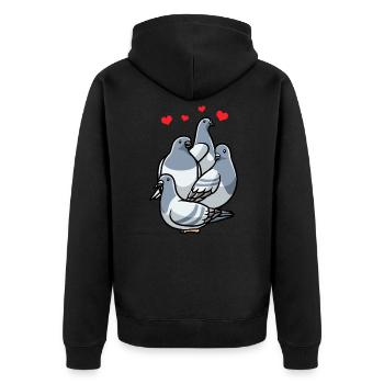 Taube Taubenzucht Taubenzüchter - Unisex Premium Bio Zip Hoodie - Schwarz - Hinten - Nico (187cm)