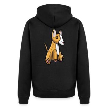 Podenco Ibicenco Cuddly Toy Dog - Unisex Premium Organic Zip Hoodie - black - Back - Nico (187cm)