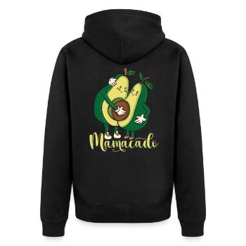 Mamacado Avocat Grossesse Maman - Veste à capuche bio Premium Unisexe - noir - Dos - Nico (187cm)