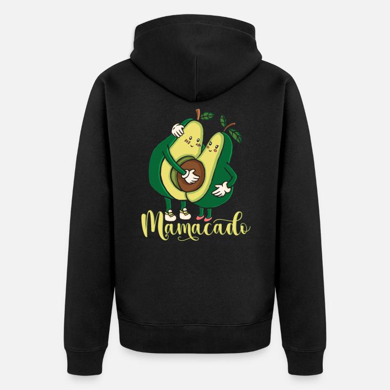 Mamacado Avocat Grossesse Maman - Veste à capuche bio Premium Unisexe - noir