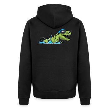 Schwimmen Trainer Schwimmer Schwimmen - Unisex Premium Bio Zip Hoodie - Schwarz - Hinten - Nico (187cm)