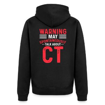 MRI Radiologie Radiologe CT Röntgen Papa Mama - Unisex Premium Bio Zip Hoodie - Schwarz - Hinten - Nico (187cm)