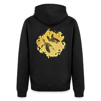 Tortoises - Unisex Premium Organic Zip Hoodie - black - Back - Nico (187cm)
