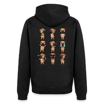 Border Terrier Dog Émotions - Veste à capuche bio Premium Unisexe - noir - Dos - Nico (187cm)