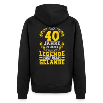 40 Jähriges Dienstjubiläum Firmenjubiläum - Unisex Premium Bio Zip Hoodie - Schwarz - Hinten - Nico (187cm)