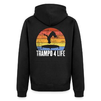 Mein Hobby Ich springe über Objekte Trampo For - Unisex Premium Bio Zip Hoodie - Schwarz - Hinten - Nico (187cm)