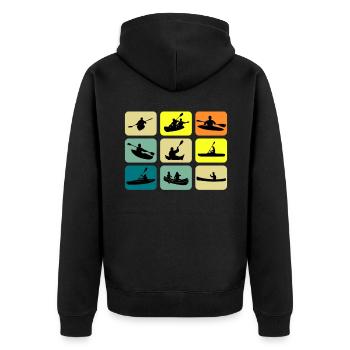 Canoe Gets Me Retro Paddle Together Canoe Paddle - Unisex Premium Organic Zip Hoodie - black - Back - Nico (187cm)