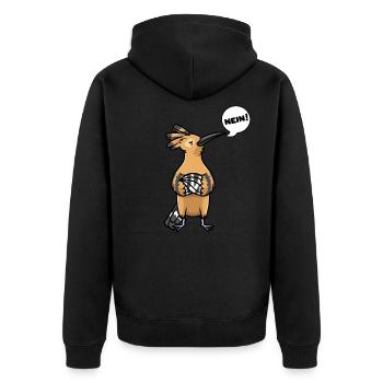 Sturer Wiedehopf Vogel - Unisex Premium Bio Zip Hoodie - Schwarz - Hinten - Nico (187cm)