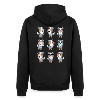 Émotions du chien de berger australien - Veste à capuche bio Premium Unisexe - noir - Dos - Nico (187cm)