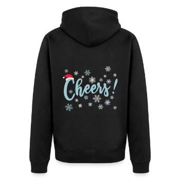 Cheers Merry Xmas Christmas Cheer - Unisex Premium Organic Zip Hoodie - black - Back - Nico (187cm)