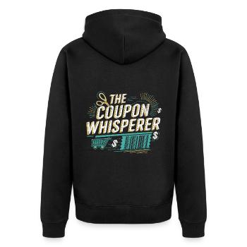 Der Coupon Whisperer Couponer Shopper Geld sparen - Unisex Premium Bio Zip Hoodie - Schwarz - Hinten - Nico (187cm)