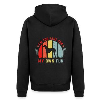 Azawakh Hundebesitzer Arabischer Windhund Tuareg Sloughi - Unisex Premium Bio Zip Hoodie - Schwarz - Hinten - Nico (187cm)