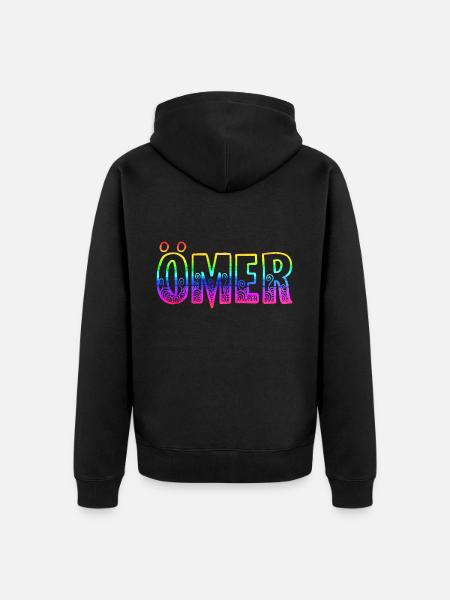 Ömer RS Rainbow - Unisex Premium Organic Zip Hoodie - black