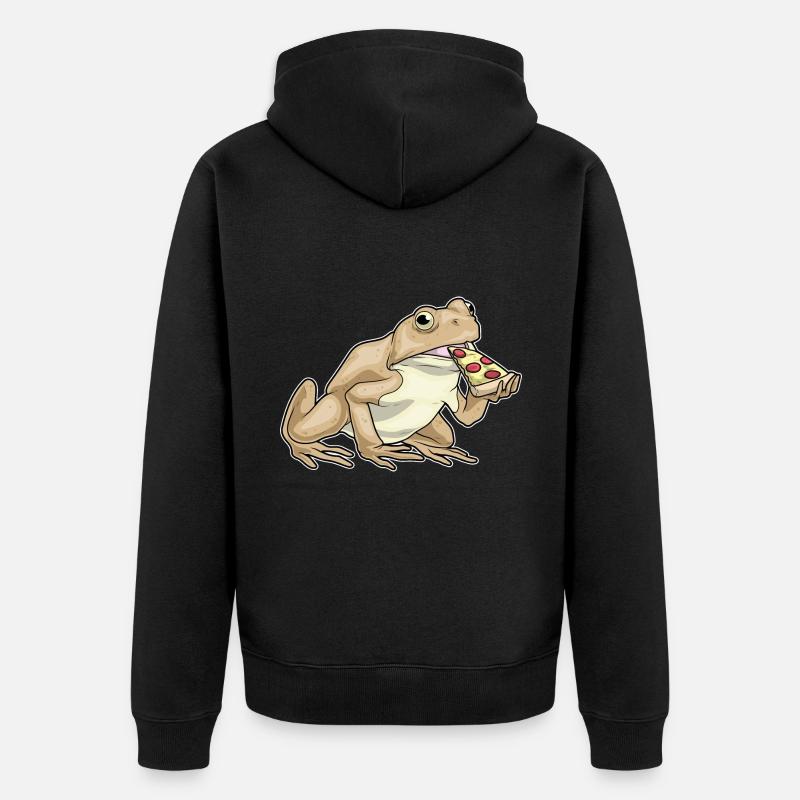 Pizza Grenouille - Veste à capuche bio Premium Unisexe - noir