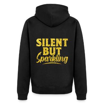Dictons silencieux mais pétillants pour les introvertis - Veste à capuche bio Premium Unisexe - noir - Dos - Nico (187cm)