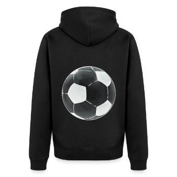 Fußbälle Sticker Schwarz Weiß Fußball - Unisex Premium Bio Zip Hoodie - Schwarz - Hinten - Nico (187cm)