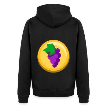 Weintrauben Sticker Frucht Obst Icon - Unisex Premium Bio Zip Hoodie - Schwarz - Hinten - Nico (187cm)