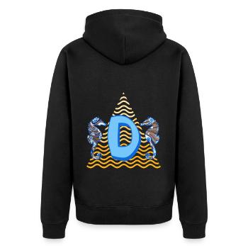seahorse e 262 d - Unisex Premium Organic Zip Hoodie - black - Back - Nico (187cm)
