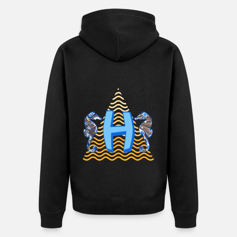 seepferdchen e 262 h - Unisex Premium Bio Zip Hoodie - Schwarz