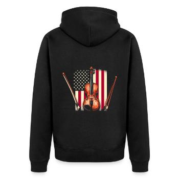 Drapeau américain USA Violon Instrument Violoniste Viole - Veste à capuche bio Premium Unisexe - noir - Dos - Nico (187cm)