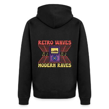 Chiptune Music Lover Groove zu den Bleeps und Bloo - Unisex Premium Bio Zip Hoodie - Schwarz - Hinten - Nico (187cm)
