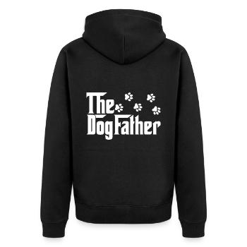 Le dogfather - le père mafieux du chien - Veste à capuche bio Premium Unisexe - noir - Dos - Nico (187cm)