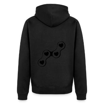 Fahrradkette Herzen Bicyclette Chaînes Cœurs - Veste à capuche bio Premium Unisexe - noir - Dos - Nico (187cm)