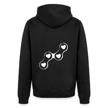 Fahrradkette Herzen Bicyclette Chaînes Cœurs - Veste à capuche bio Premium Unisexe - noir - Dos - Nico (187cm)