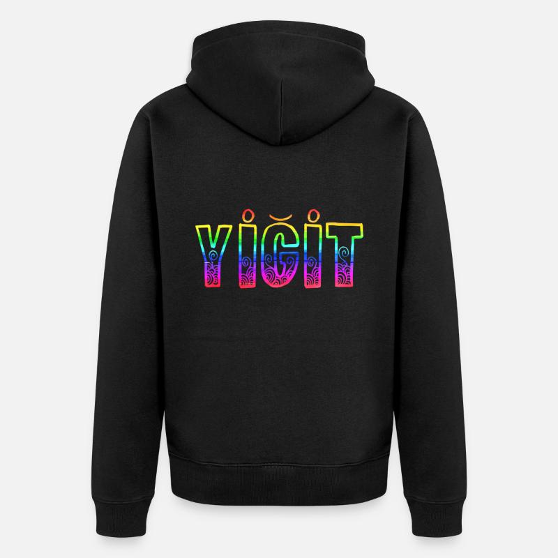 Yigit RS Arc-en-ciel - Veste à capuche bio Premium Unisexe - noir