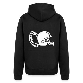 Football Helmet - Unisex Premium Organic Zip Hoodie - black - Back - Nico (187cm)