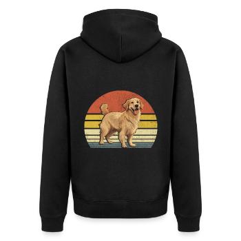 Rétro Vintage Golden Retriever GR Chien Golden Retri - Veste à capuche bio Premium Unisexe - noir - Dos - Nico (187cm)
