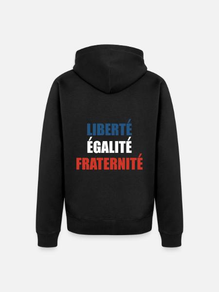 Liberté Égalité Fraternité - Veste à capuche bio Premium Unisexe - noir