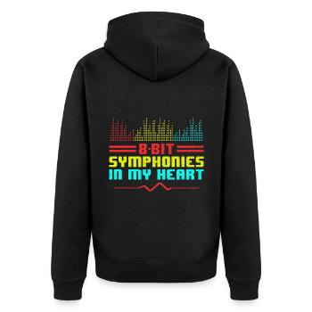 Chiptune Music Lover Groove zu den Bleeps und Bloo - Unisex Premium Bio Zip Hoodie - Schwarz - Hinten - Nico (187cm)