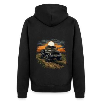 Unimog Off-Road Adventure : un VTT F robuste et puissant - Veste à capuche bio Premium Unisexe - noir - Dos - Nico (187cm)
