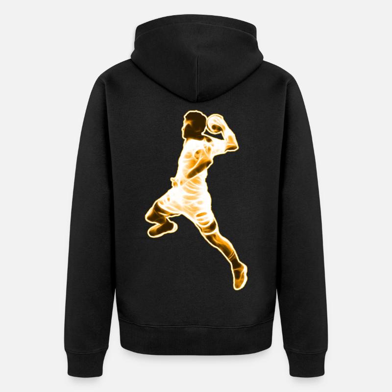 Ein Handballer - Unisex Premium Bio Zip Hoodie - Schwarz