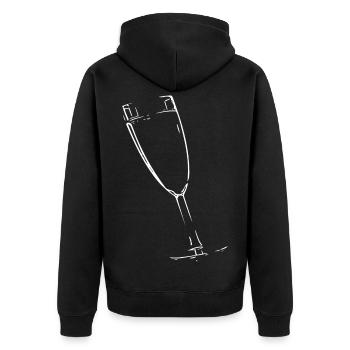 Abstract glass / line / white / pattern - Unisex Premium Organic Zip Hoodie - black - Back - Nico (187cm)