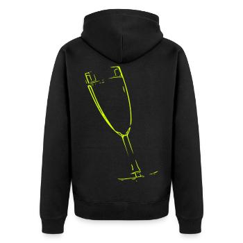 Abstract glass / line / green / pattern - Unisex Premium Organic Zip Hoodie - black - Back - Nico (187cm)