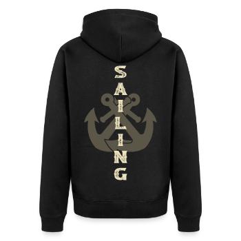 Voilier Voilier Voilier Ancre - Veste à capuche bio Premium Unisexe - noir - Dos - Nico (187cm)