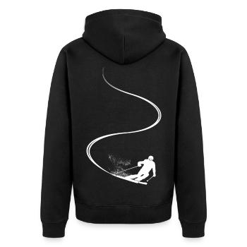 Piste de ski, Après-ski, Sports d’hiver, Vacances au ski - Veste à capuche bio Premium Unisexe - noir - Dos - Nico (187cm)
