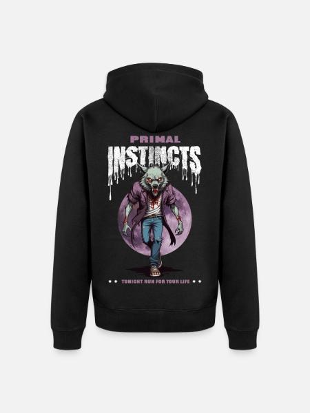 Werewolf at night - Unisex Premium Organic Zip Hoodie - black