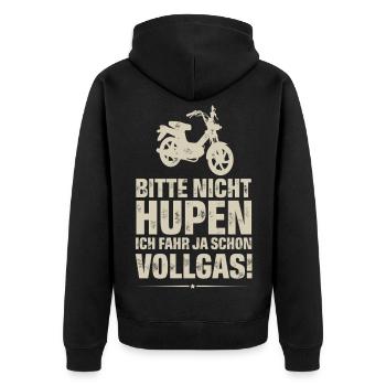 Moped moped driver - Unisex Premium Organic Zip Hoodie - black - Back - Nico (187cm)