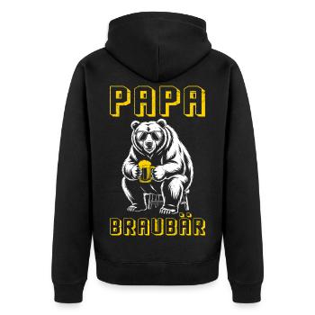 Le futur papa PAPA BRAUBÄR Drôle - Veste à capuche bio Premium Unisexe - noir - Dos - Nico (187cm)