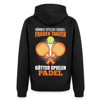 Padel Sport WOMEN DANCE GODS PLAY PADEL - Unisex Premium Organic Zip Hoodie - black - Back - Nico (187cm)