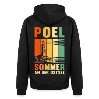 POEL SUMMER AT THE BALTIC SEA Retro Funny - Unisex Premium Organic Zip Hoodie - black - Back - Nico (187cm)