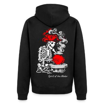 The Spirit of the Maker – skeleton Craft Design - Veste à capuche bio Premium Unisexe - noir - Dos - Nico (187cm)