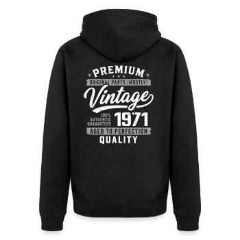 Vintage 1971 Retro 1971 Anniversaire 1971 - Veste à capuche bio Premium Unisexe - noir - Dos - Nico (187cm)