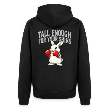 Alarme de lapin : Attention aux tibias - Veste à capuche bio Premium Unisexe - noir - Dos - Nico (187cm)